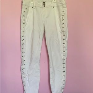 Torrid White Lace Up Jeans